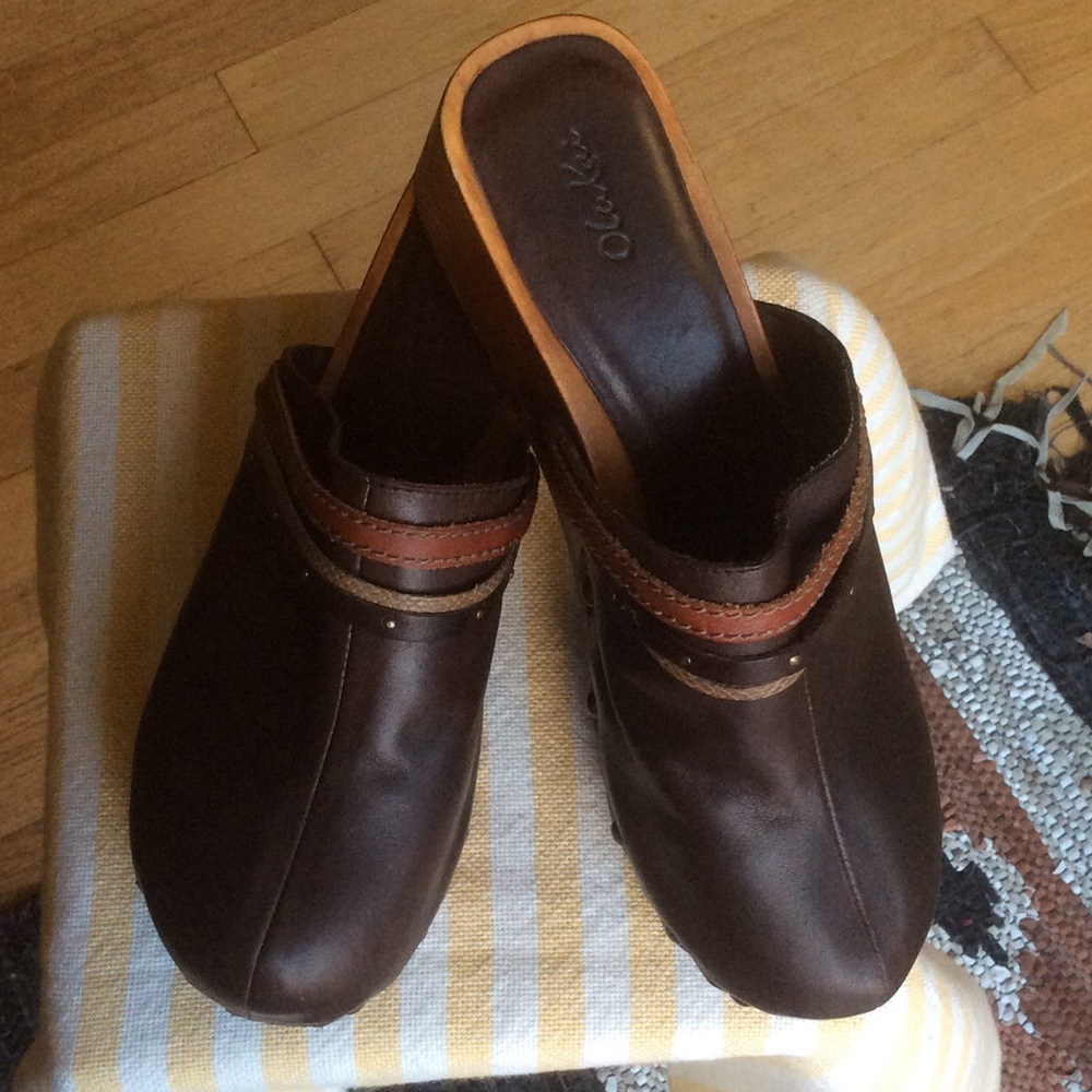 Olukai Eke Dark Java Leather Mules - image 1